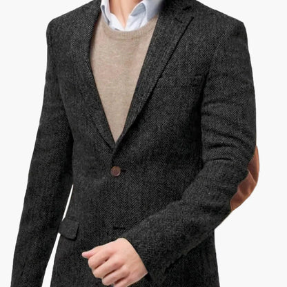 Herren Modernes Business Sakko – Eleganter Herringbone Anzug für Büro & Events