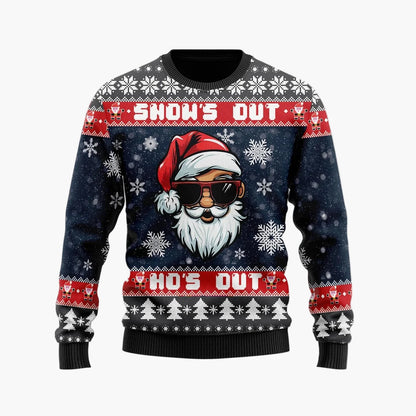 Herren Weihnachtspullover Lustig – Ugly Christmas Sweater mit Santa Claus Motiv und Spruch