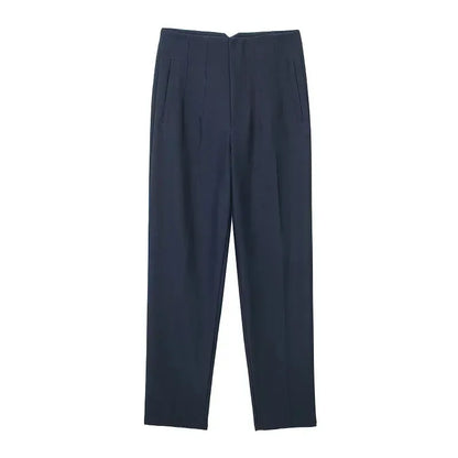 Damen High-Waist Hose Business Elegant Knöchellang