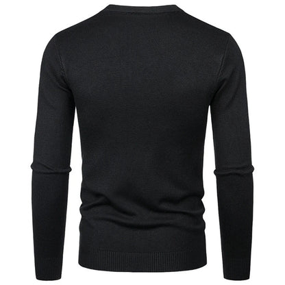 Herren Rundhals Pullover Langarm Feinstrick