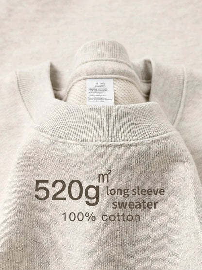 Unisex Langarm Sweatshirt Rundhals Pullover Gerippte Bündchen – Mehrfarbig