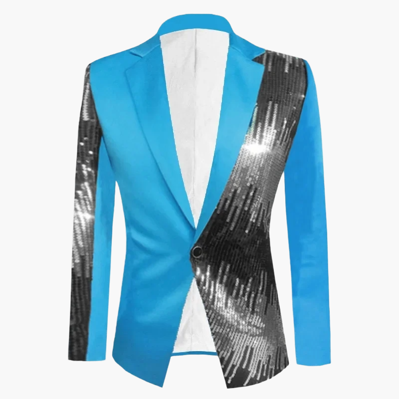Herren Sakko Modern Blazer für Bühne und Party mit Pailletten-Design – Auffälliger Anzug für besondere Anlässe