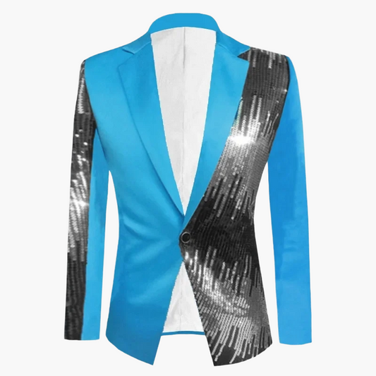 Herren Sakko Modern Blazer für Bühne und Party mit Pailletten-Design – Auffälliger Anzug für besondere Anlässe