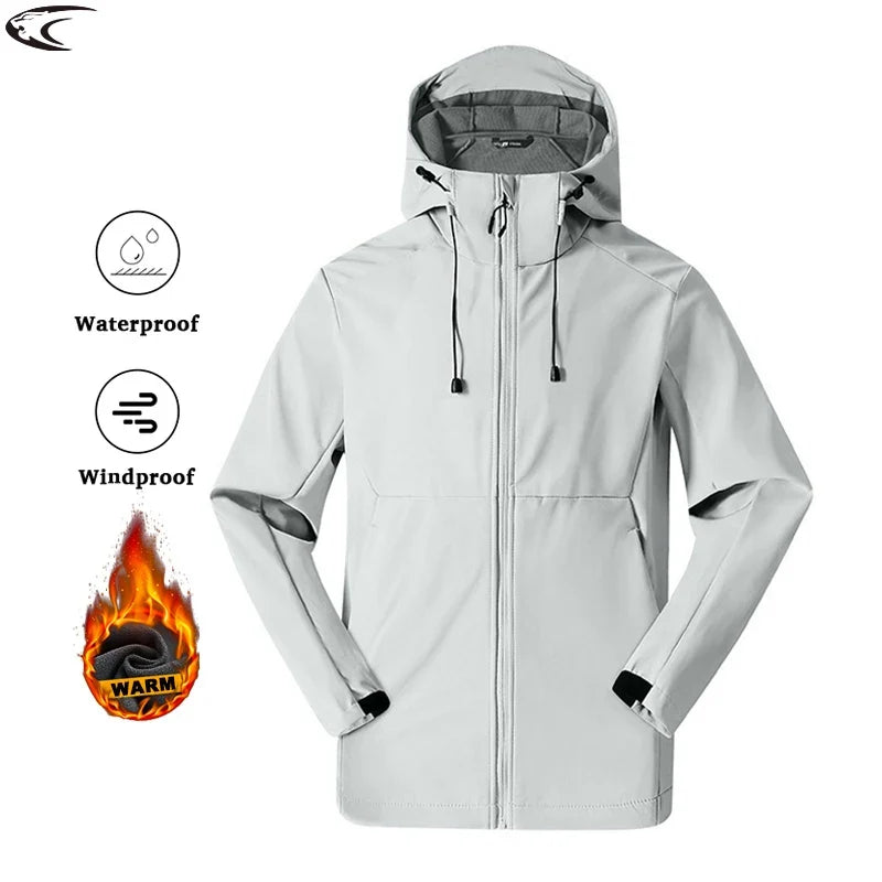Unisex Outdoorjacke mit Kapuze winddicht wasserabweisend wärmend