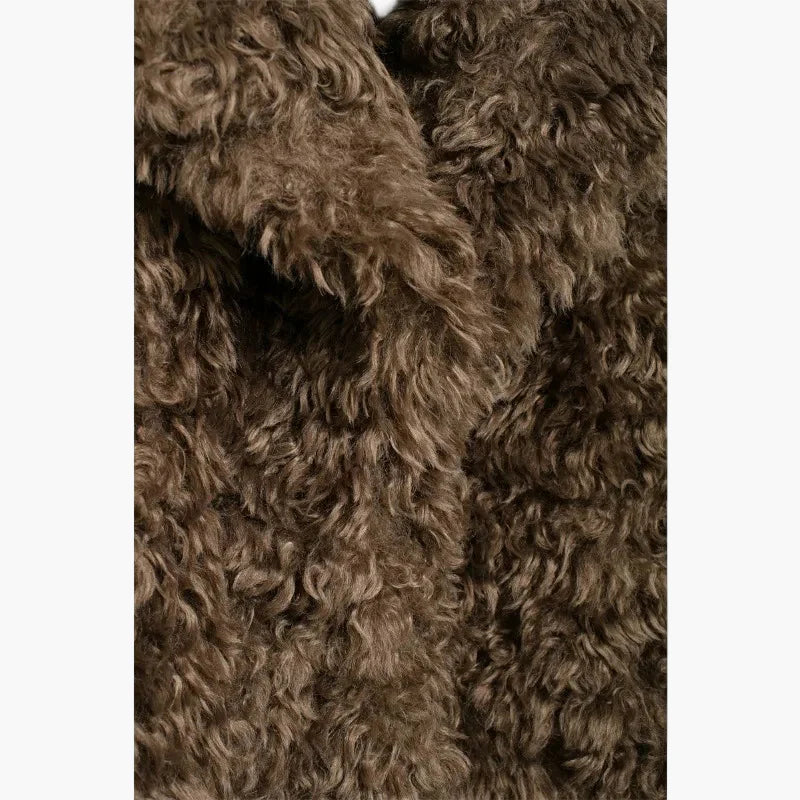 Damen Kuscheliger Plüschmantel im Vintage-Stil – Winterjacke für modische Outfits