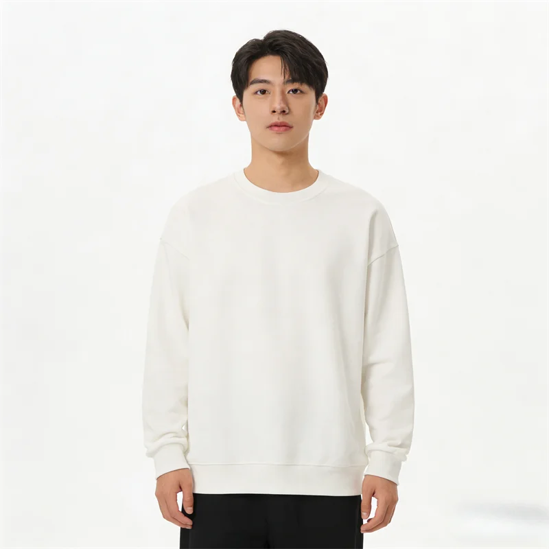 Unisex Basic Rundhals Sweatshirt Uni Farbe Langarm