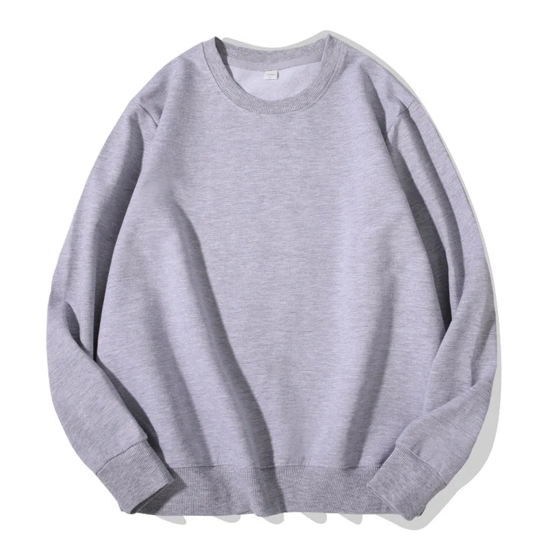 Unisex Langarm Sweatshirt Rundhalsausschnitt Freizeit Pullover Einfarbig