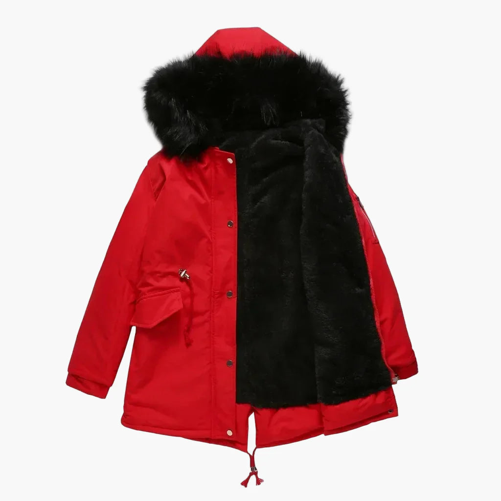 Damen Winterparka mit Kapuze und Kunstfell – Stilvoller Mantel für kalte Tage
