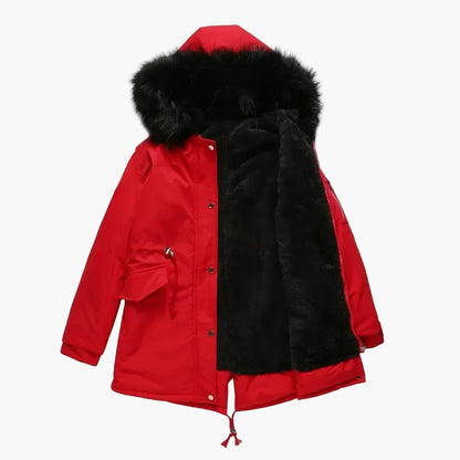 Damen Winterparka mit Kapuze und Kunstfell – Stilvoller Mantel für kalte Tage