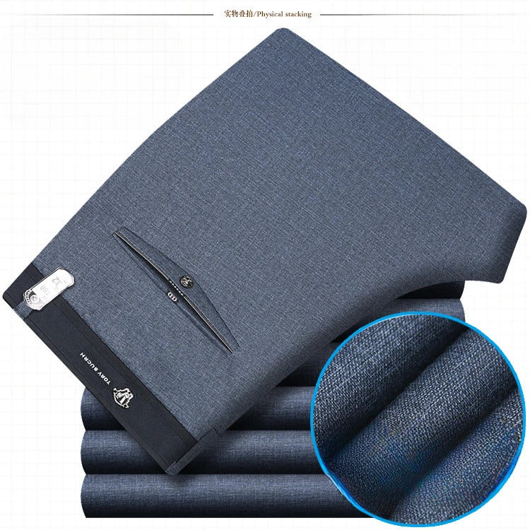 Herren Freizeithose mit feiner Textur und geradem Schnitt