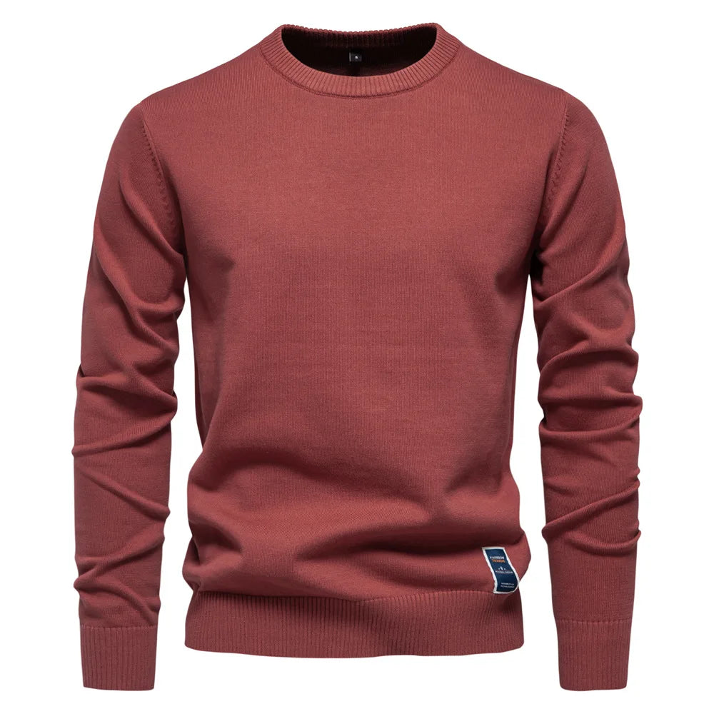 Herren Rundhals Pullover Langarm Basic Strickpullover