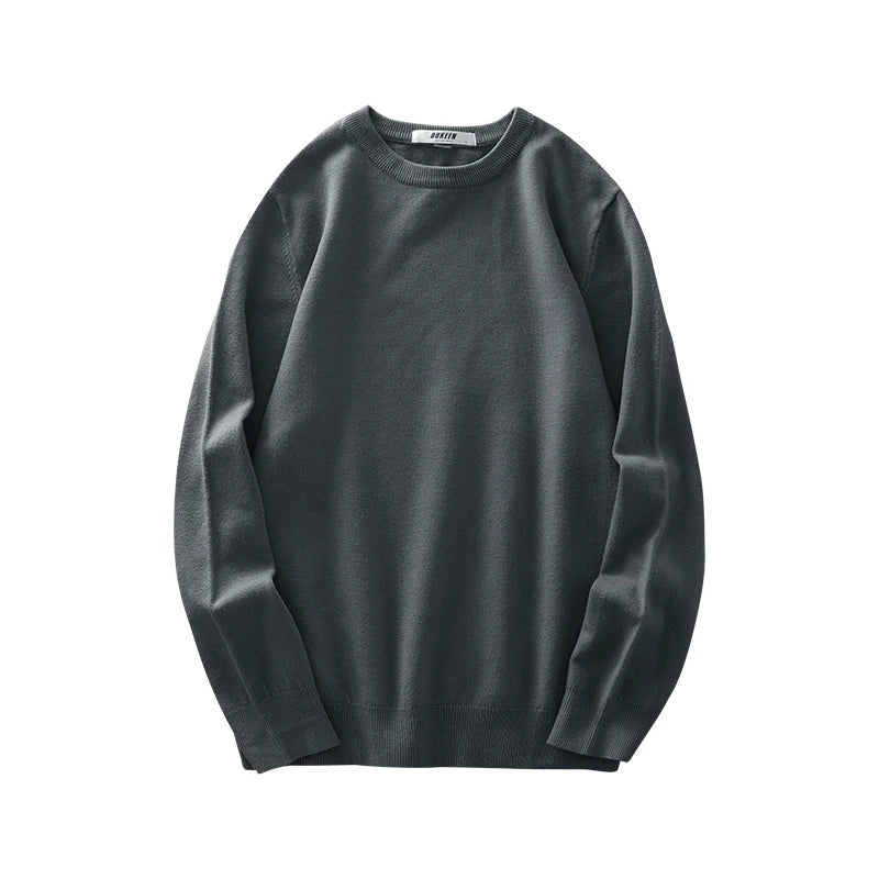 Herren Rundhals Pullover Langarm Basic Strickpullover
