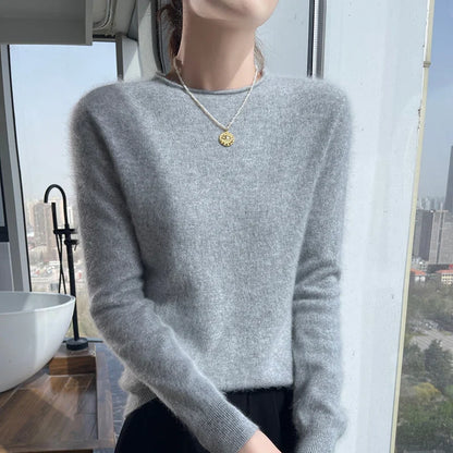 Damen Pullover Rundhals Langarm Strickpullover Weiches Material