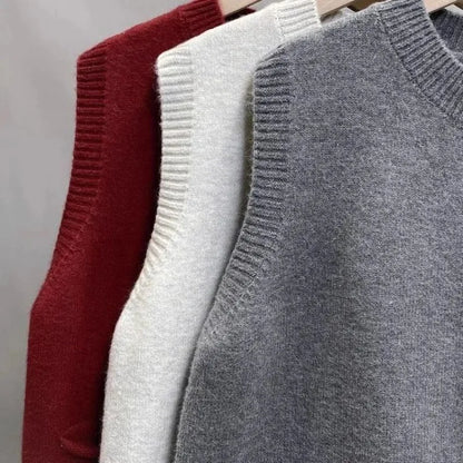 Damen Strickweste mit Knopfleiste und Rundhalsausschnitt, verschiedene Farben