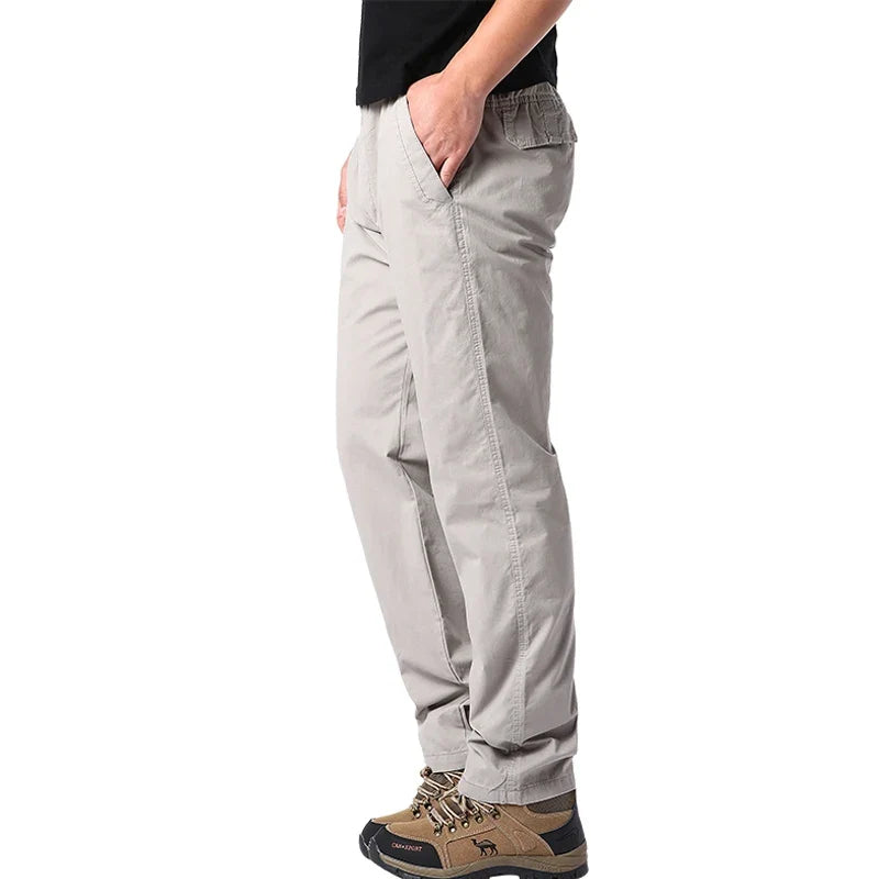Herren Freizeithose mit elastischem Bund – Khaki, Grau, Dunkelgrau