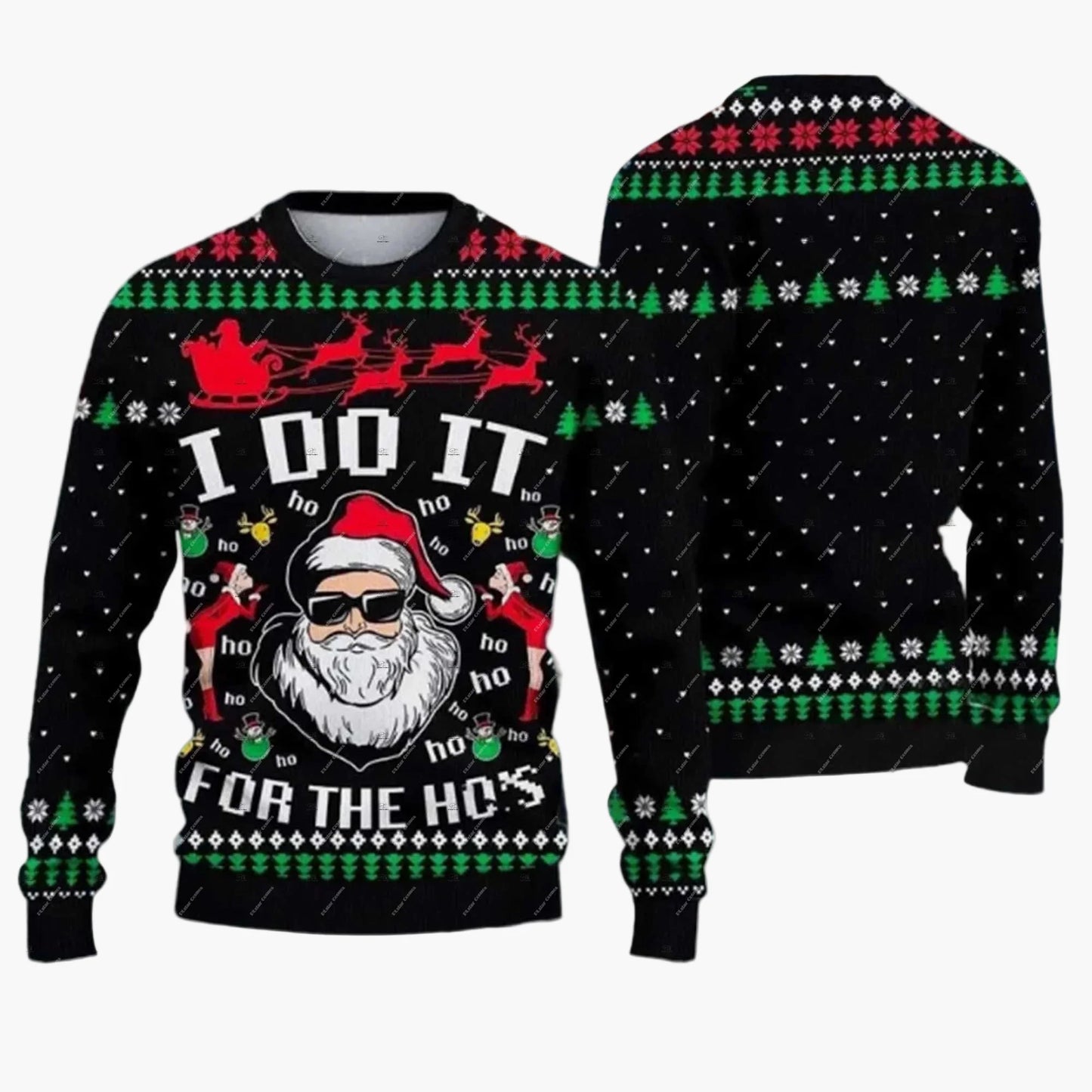 Herren Weihnachts-Pullover Ugly Christmas Sweater Jingle Balls Lustig Party