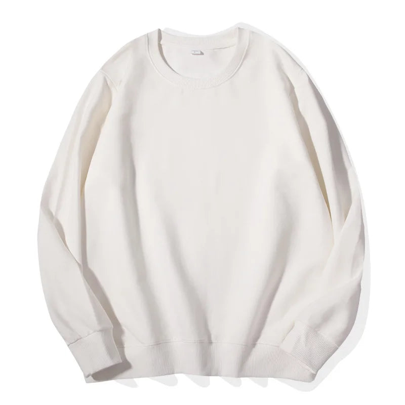 Unisex Langarm Sweatshirt Rundhalsausschnitt Freizeit Pullover Einfarbig