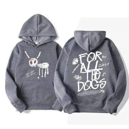 Hoodie Unisex mit Kapuze und Statement-Print auf Vorder- und Rückseite