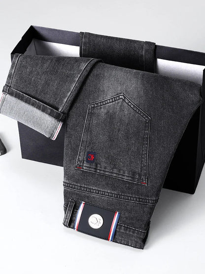 Jeans Herren Denim Hose Dunkelgrau Regular Fit