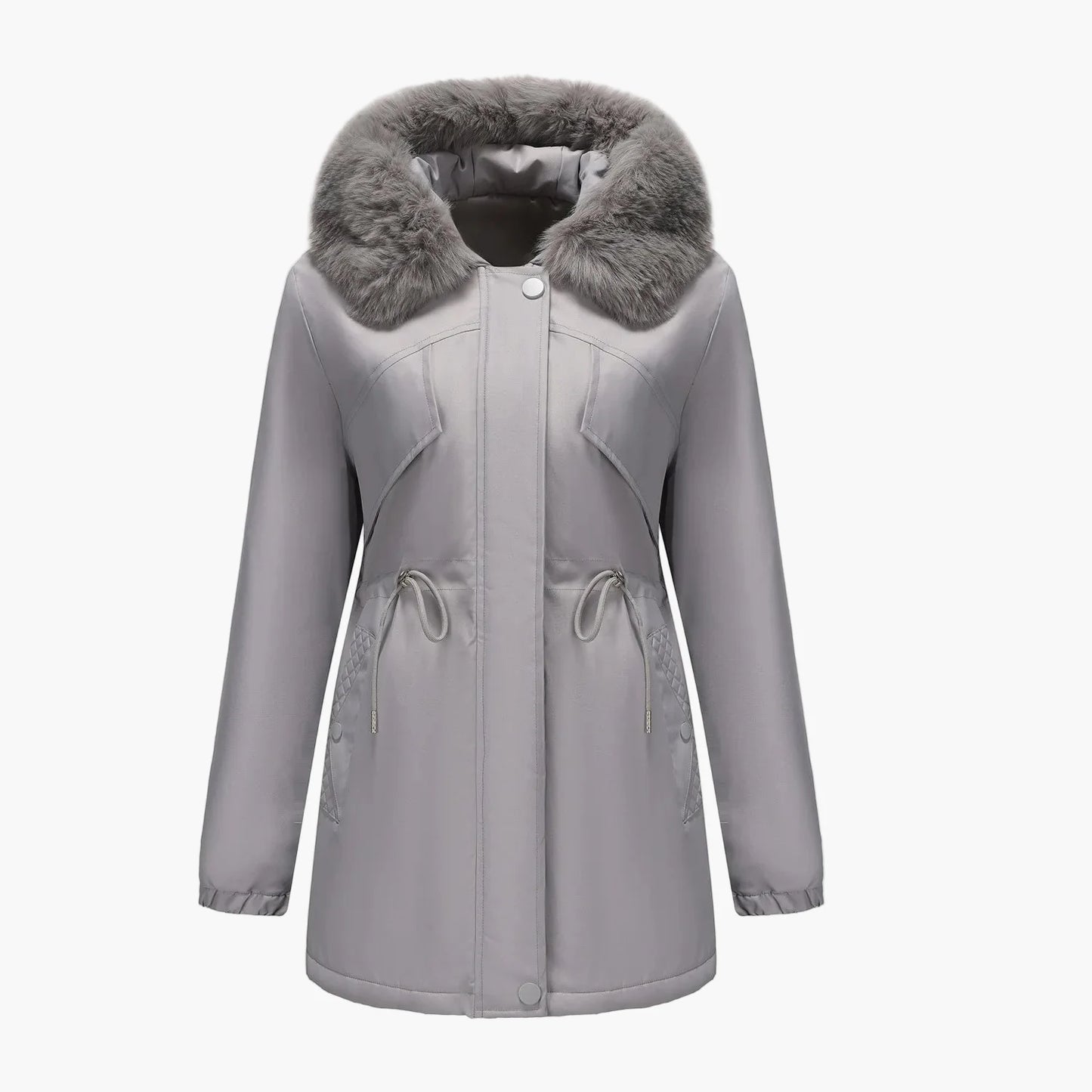 Damen Winterparka mit Kunstfellkragen – Eleganter Mantel für kalte Tage
