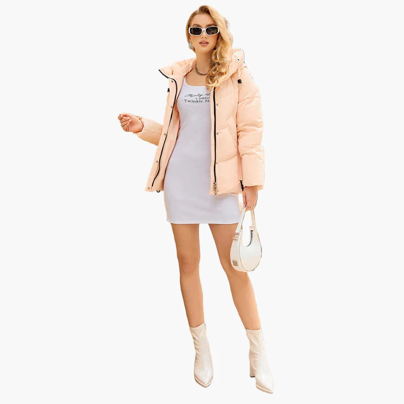 Damen Winter Steppjacke mit Kapuze – Modischer Alltagsmantel für kalte Tage