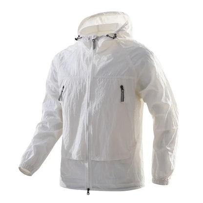 Leichte Kapuzenjacke Unisex Windjacke mit Reißverschlusstaschen Grün