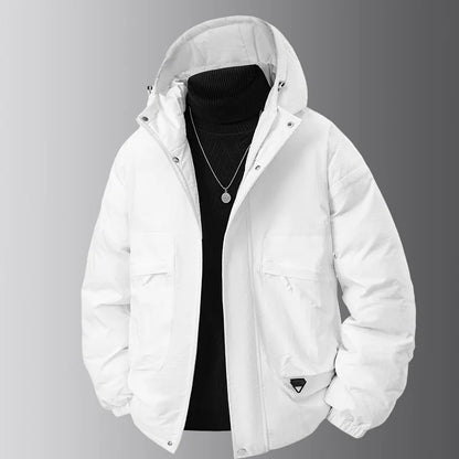 Herren Jacke mit Kapuze Braun Gemustert