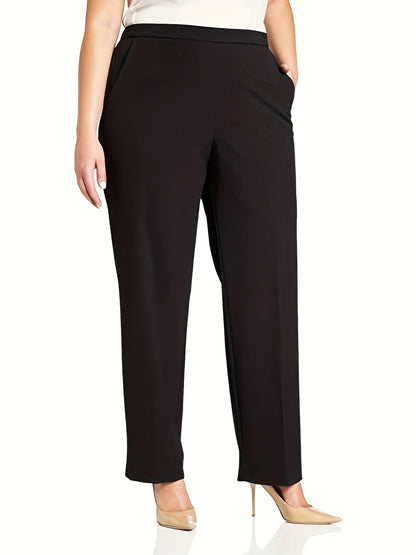 Damen Hose Schwarz mit Taschen, gerades Bein