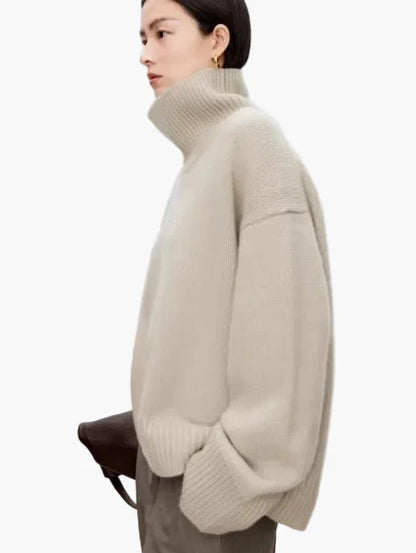 Damen Oversize Rollkragenpullover – Stilvoller Strick für Alltag und Büro