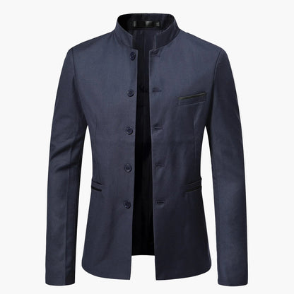 Herren Blazer mit Stehkragen und modernem Schnitt