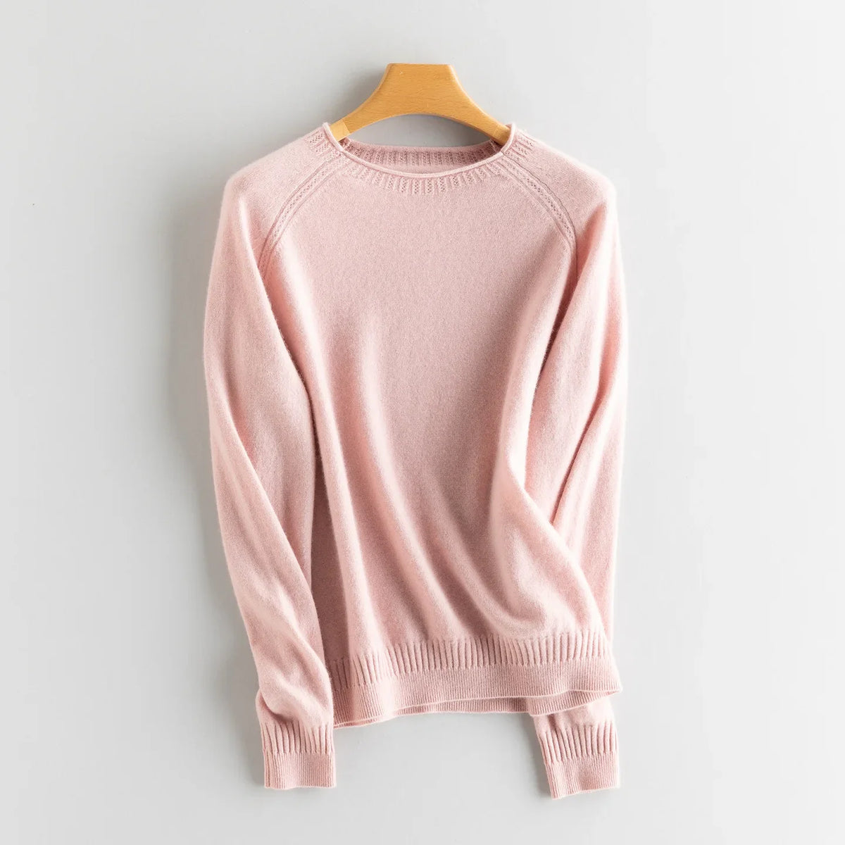 Damen Rundhals Pullover Langarm Feinstrick