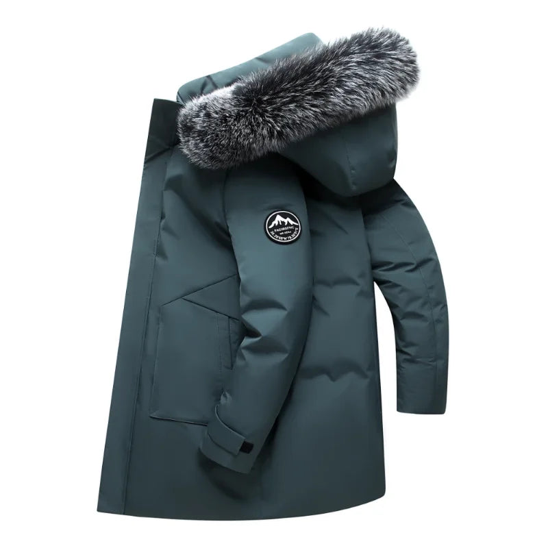 Winterparka Herren mit Kapuze & Fellbesatz - Warm Gefüttert