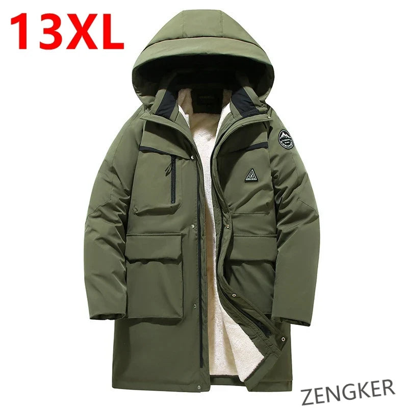 Herren Winterparka mit Kapuze, Teddyfutter & mehreren Taschen, warm gefüttert