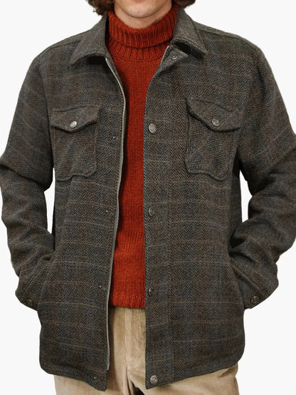 Herren Freizeitjacke im klassischen Veganer Woll-Look – Stilvolle Übergangsjacke für Alltag und Büro