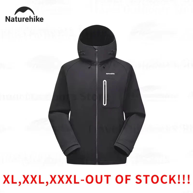 Unisex Outdoorjacke mit Kapuze und Reißverschluss, Schwarz oder Hellgrau
