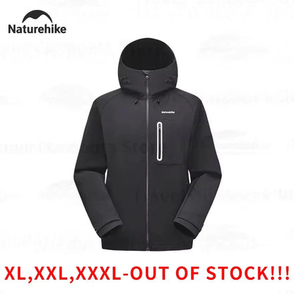 Unisex Outdoorjacke mit Kapuze und Reißverschluss, Schwarz oder Hellgrau