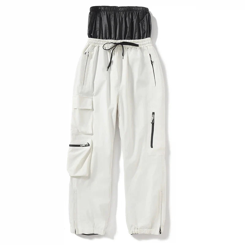 Unisex Cargohose mit Reißverschlüssen und Kordelzug