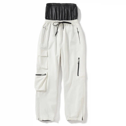 Unisex Cargohose mit Reißverschlüssen und Kordelzug