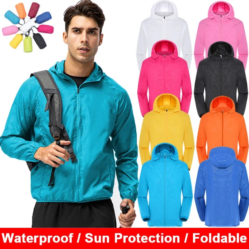 Unisex Leichte Windjacke mit Kapuze – Faltbare Sportjacke für Outdoor