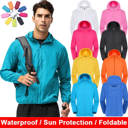 Unisex Leichte Windjacke mit Kapuze – Faltbare Sportjacke für Outdoor