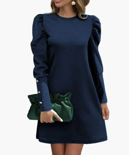 Damen Elegantes Minikleid mit Puffärmeln – Perfekt für Büro und festliche Anlässe