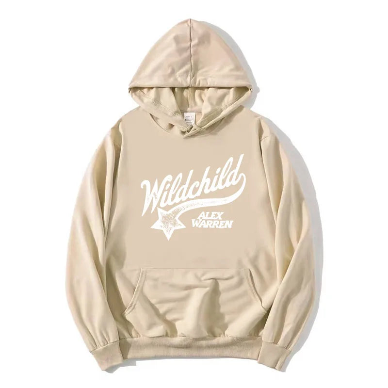Hoodie mit Kordelzug und Kängurutasche – “Wildchild” Print vorne