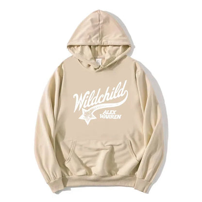 Hoodie mit Kordelzug und Kängurutasche – “Wildchild” Print vorne