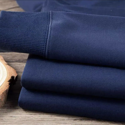 Unisex Langarm Sweatshirt Rundhalsausschnitt mit Rippbündchen warm gefüttert
