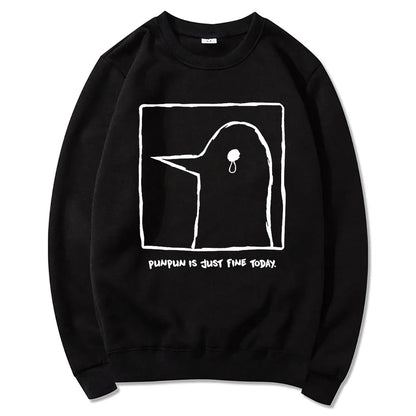 Hoodie mit Pinguin-Print, Beige