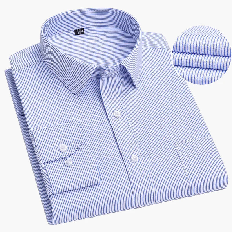 Herren Business Hemd Slim Fit – Gestreiftes Langarmhemd für Büro & Alltag