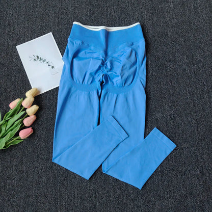 Damen Sport Leggings mit Hoher Taille, Scrunch Butt & Shaping-Effekt