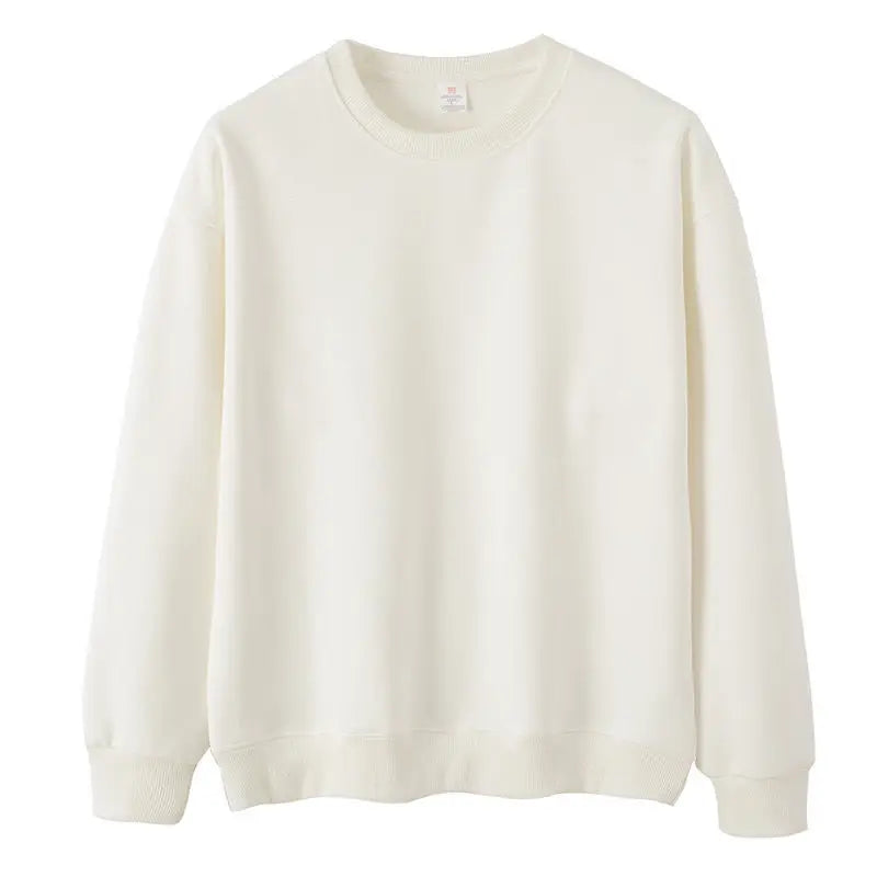 Unisex Langarm Sweatshirt Rundhalsausschnitt mit Rippbündchen warm gefüttert