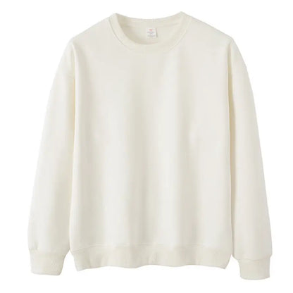 Unisex Langarm Sweatshirt Rundhalsausschnitt mit Rippbündchen warm gefüttert