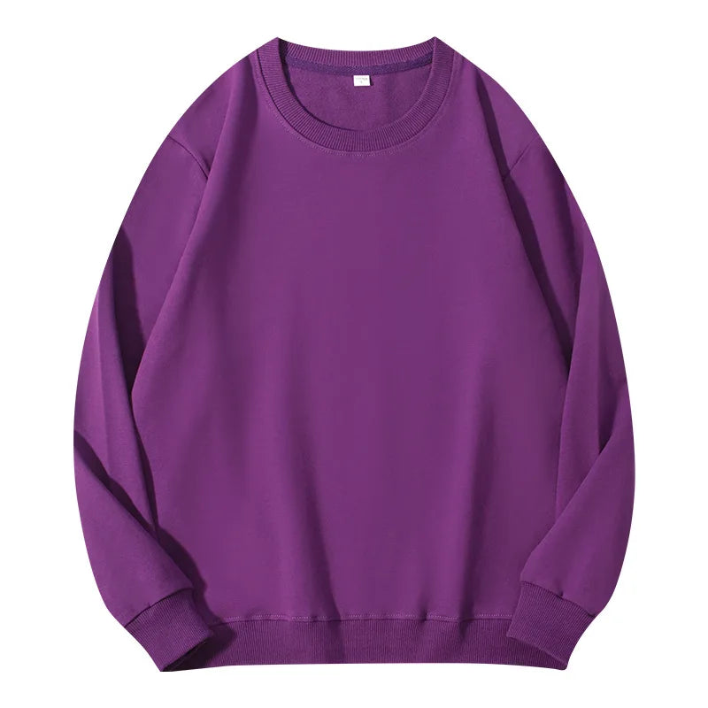 Unisex Langarm Sweatshirt Rundhalsausschnitt Freizeit Pullover Einfarbig